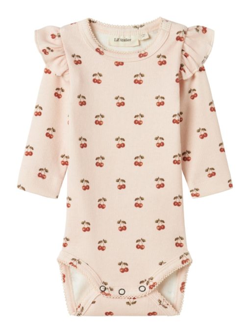 Lil` Atelier Body NBFLAVO EVE LS SLIM Silver Peony/Cherry