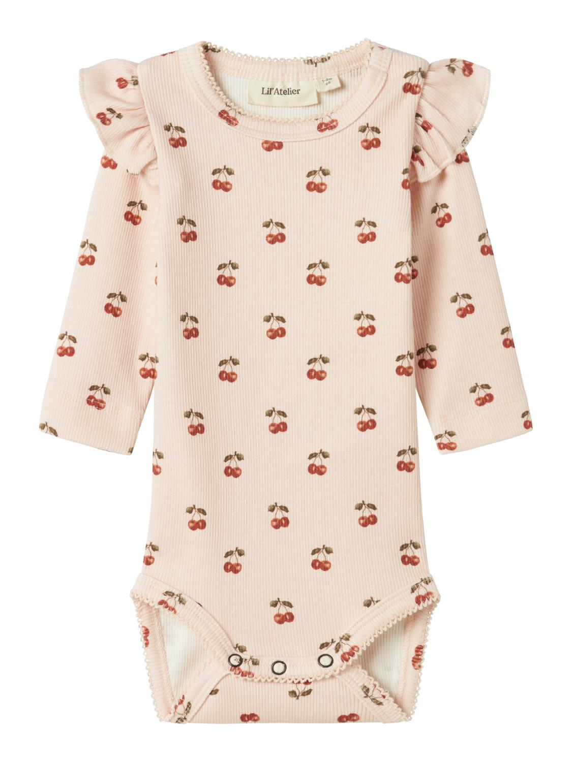 Lil` Atelier Body NBFLAVO EVE LS SLIM Silver Peony/Cherry