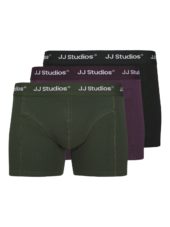 Jack & Jones 3Pk Boxer JACSOHO SOLID Dark Black/WB Duffel