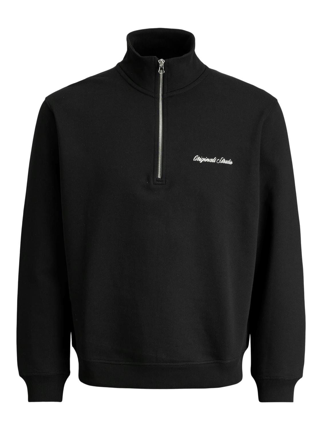 Jack & Jones Genser JORNORREBRO EMB SWEAT HIGH NECK Black