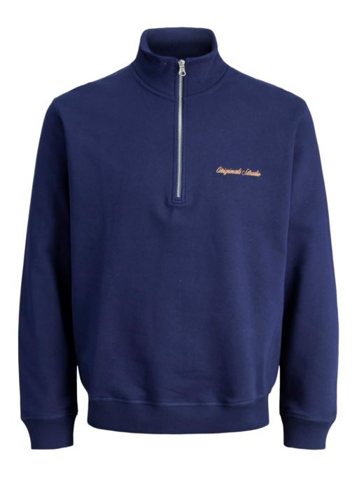 Jack & Jones Genser JORNORREBRO EMB SWEAT HIGH NECK Ocean Cavern