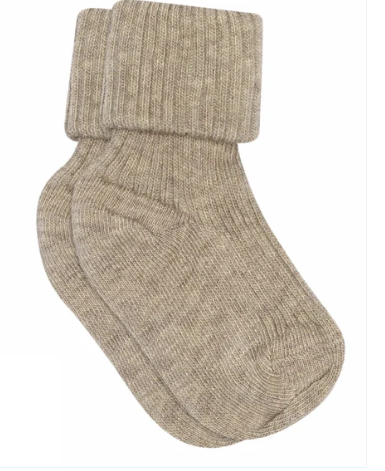 MP Denmark Sokker Baby Bomull Rib Beige Melange