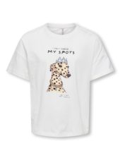 Only T-skjorte KOGBARIA LIFE SS OVERSIZE PRINTED TOP Cloud Dancer/Spots