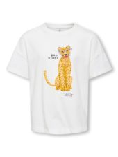 Only T-skjorte KOGBARIA LIFE SS OVERSIZE PRINTED TOP Cloud Dancer/Lipstick