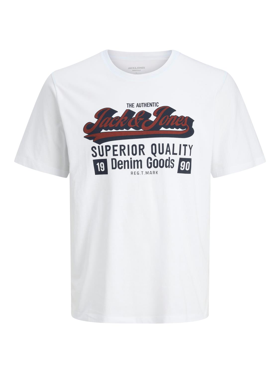 Jack & Jones T-Skjorte JJELOGO TEE SS ONECK Cloud Dancer