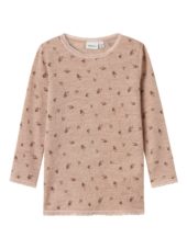 Name It Trøye NMFWANG NEEDLE Top Merinoull Shadow Grey/Small Flowers