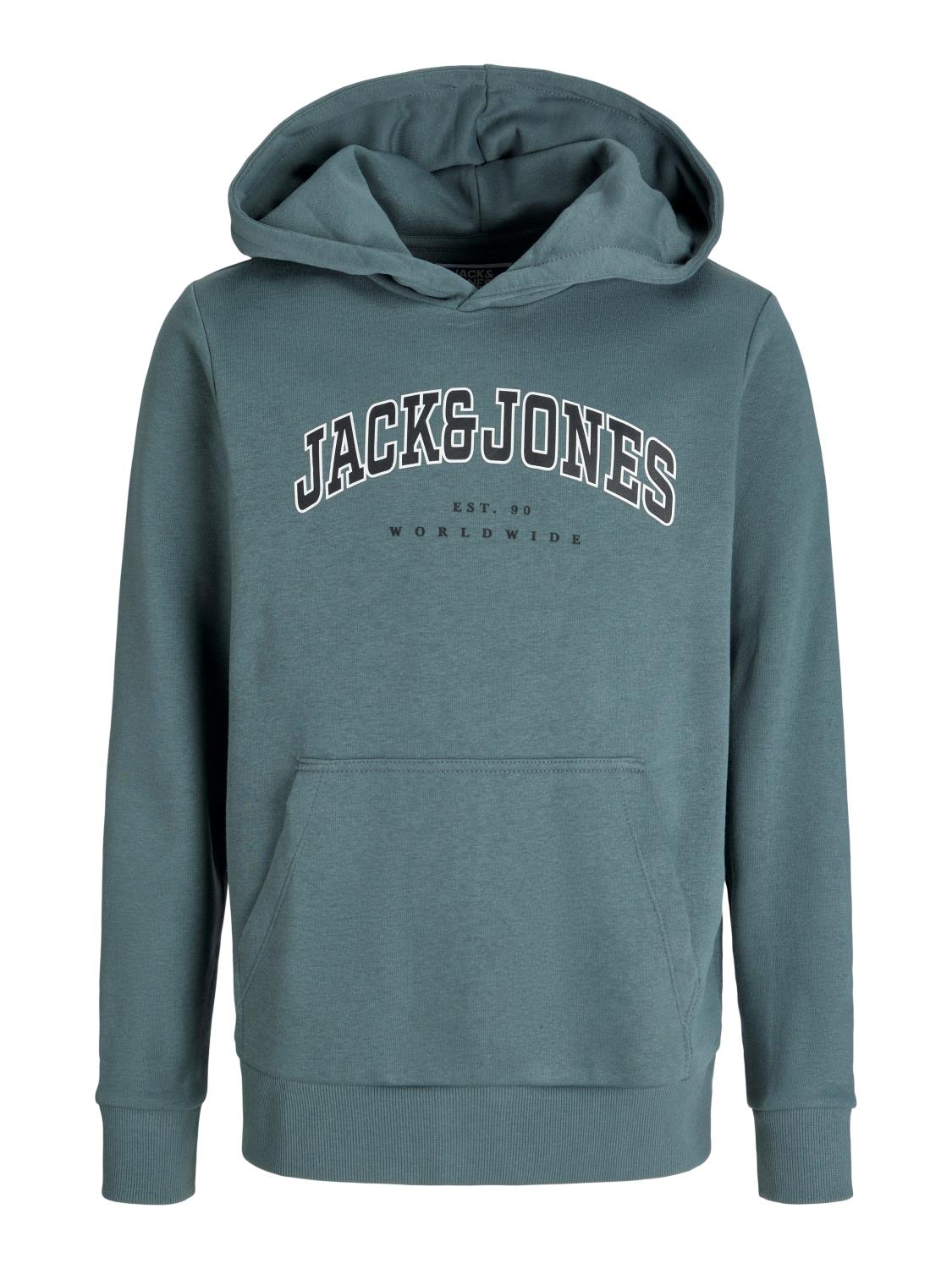 Jack & Jones Hettegenser JJECALEB VARSITY SWEAT HOOD Stormy Weather