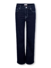 Only Bukse KOGMADISON BLUSH FLOWER HW WIDE DNM Dark Blue Denim