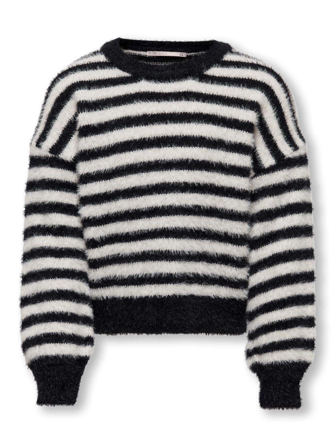 Only Genser KOGNEWPIUMO LS PULLOVER KNIT Black/Egret