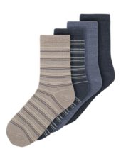 Name It 4Pk Sokker NKMWAK WO/BL Merinoull Satellite