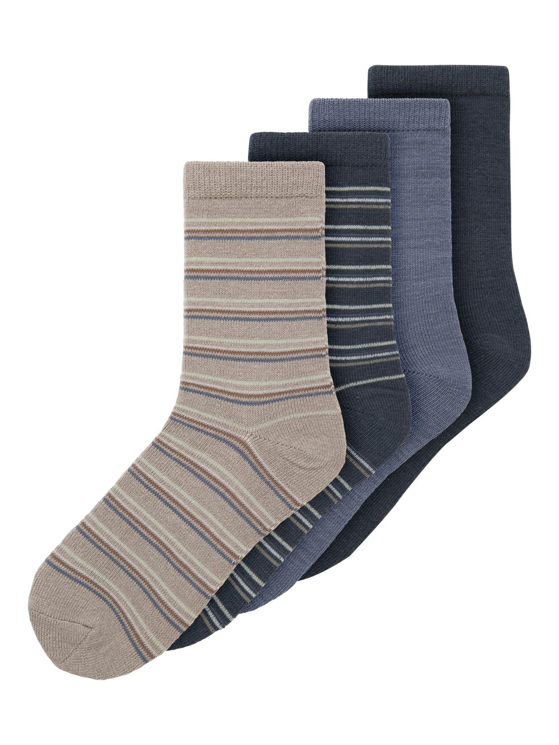 Name It 4Pk Sokker NKMWAK WO/BL Merinoull Satellite