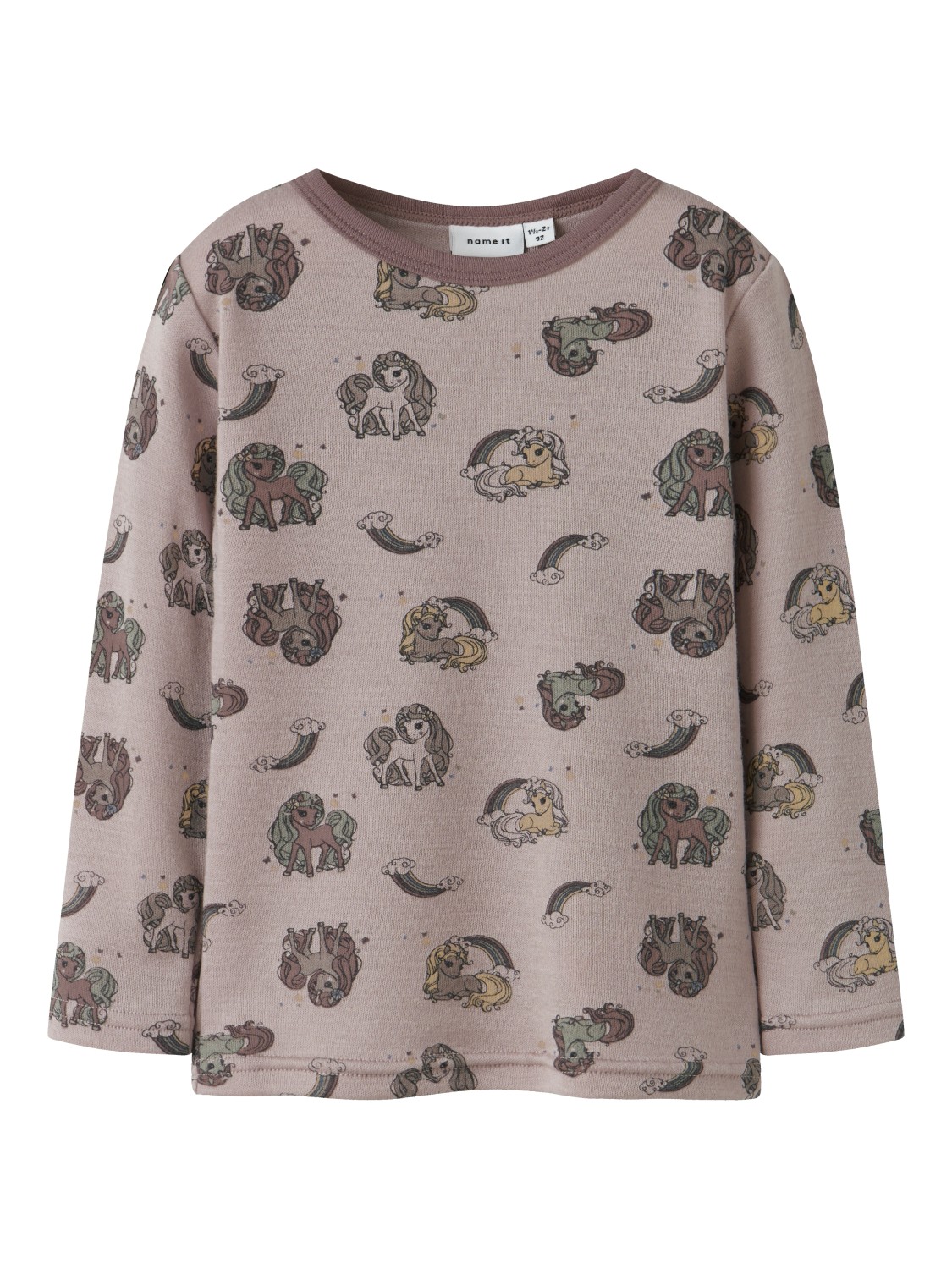 Name It Trøye NMFWILLIT Merinoull Shadow Gray/Unicorn