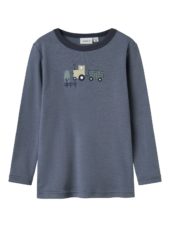Name It Trøye NMMWILLIT Merinoull Folkstone Gray/Tractor