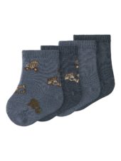 Name It 4Pk Sokker NBMWAK WO/BL Merinoull Folkstone Gray