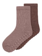 Name It 2Pk Sokker m/Antiskli NMFWAK WO/BL Merinoull Antler/Sparrow