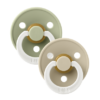 Bibs Smokker 2pk COLOUR ROUND Natural Rubber Sage GLOW/Vanilla GLOW