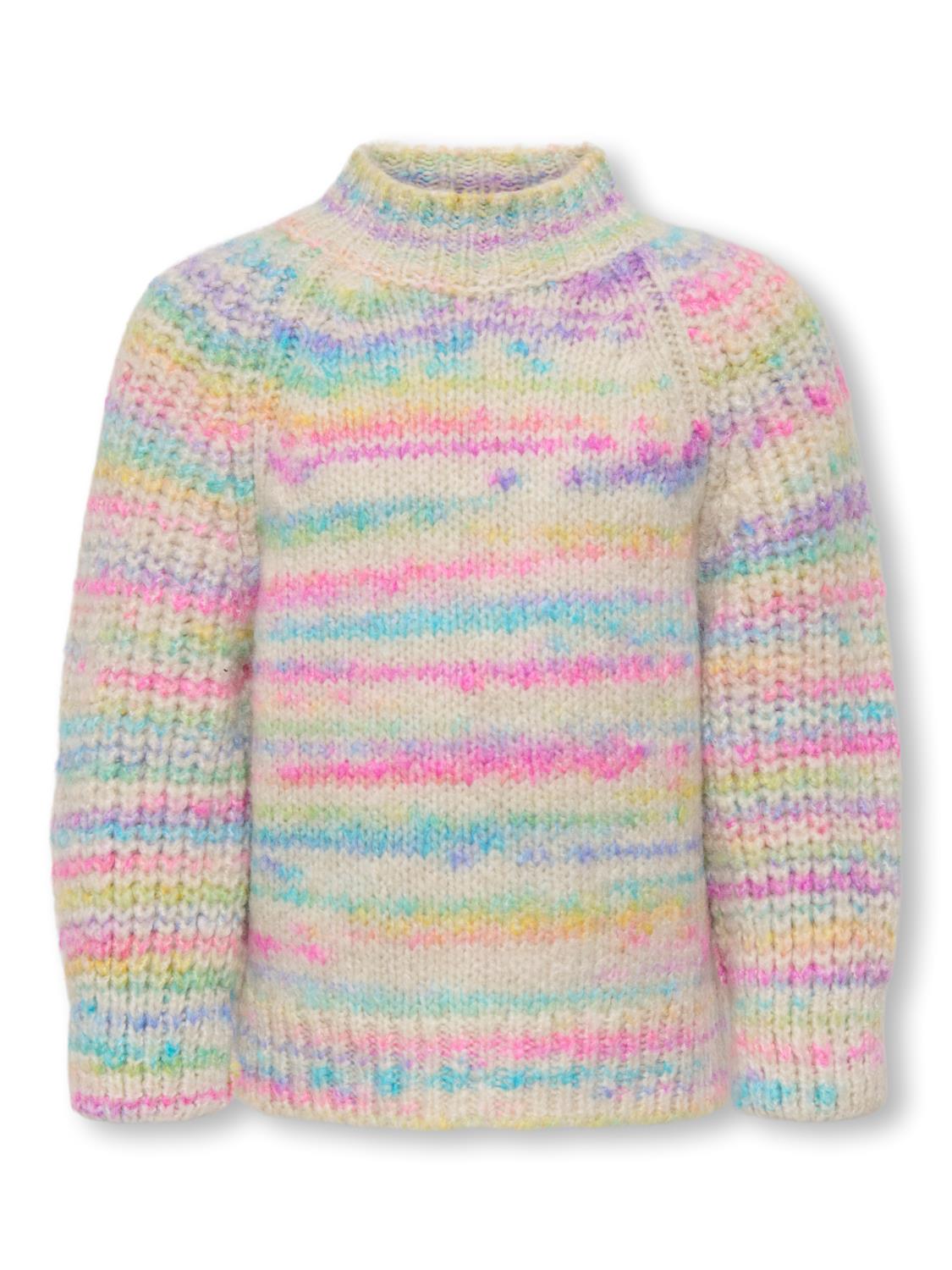 Only Genser KMGCARMA-LIA LS O-NECK KNIT Pumice Stone/Multi Space Dye
