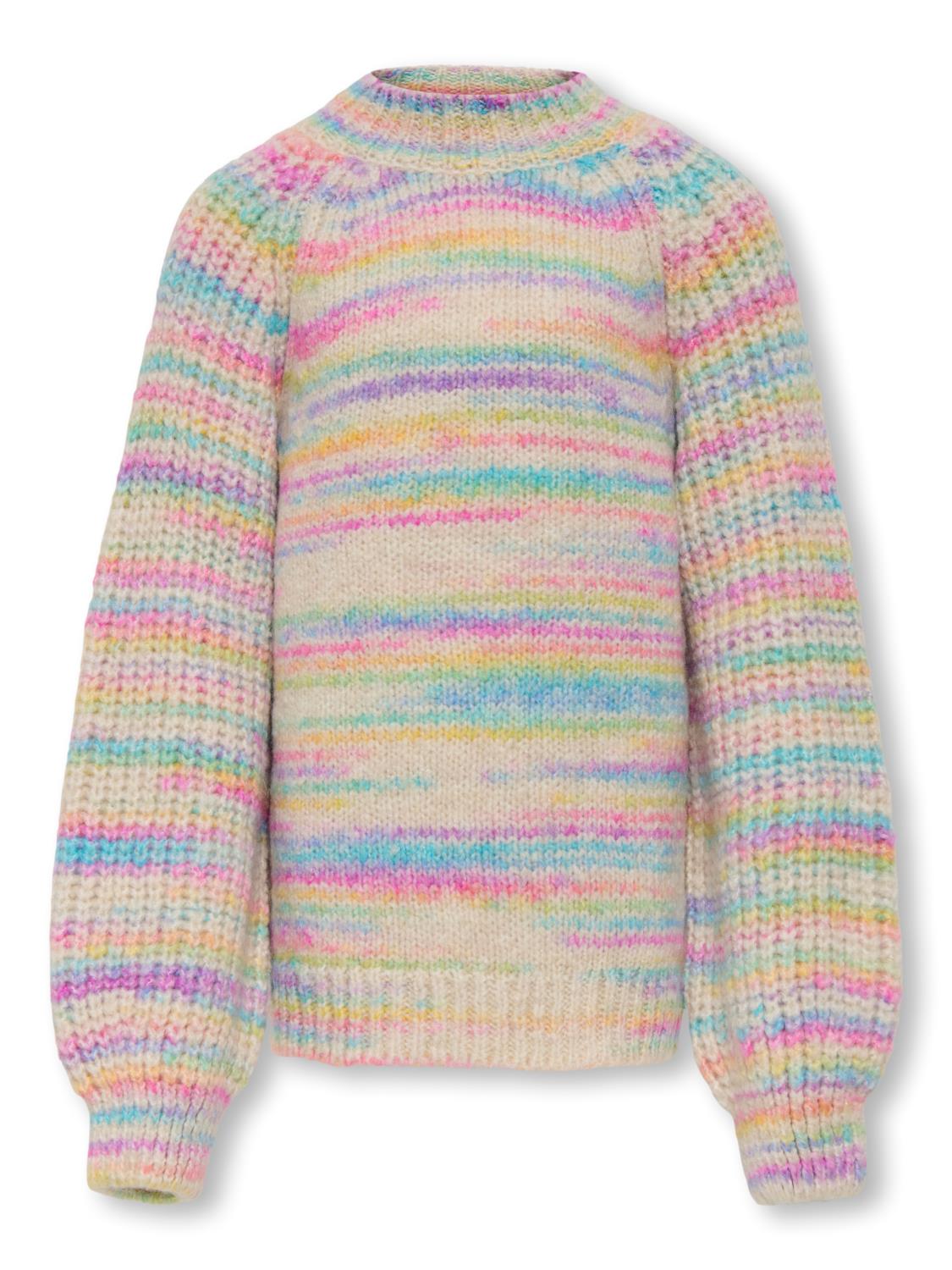 Only Genser KOGCARMA-LIA LS O-NECK KNIT Pumice Stone/Multi Space Dye