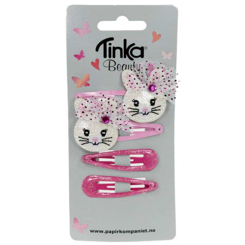 Tinka Beauty Hårspenner Bunny 4stk Rosa