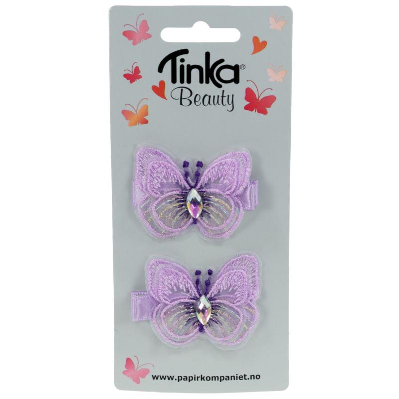 Tinka Beauty Hårspenner Sommerfugl 2stk Lilla