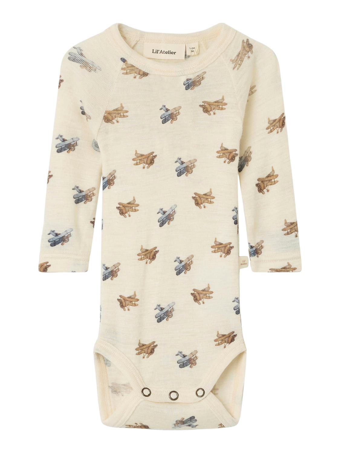 Lil` Atelier Body NBMNALU LS Ull/Modal Turtledove/Melange