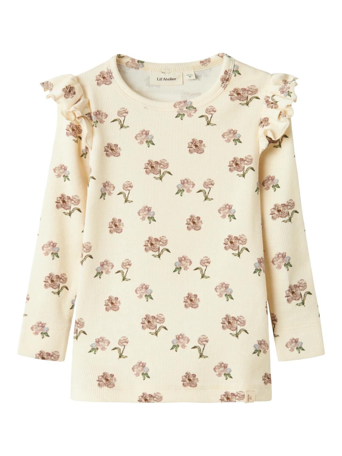 Lil` Atelier Genser NMFGAVO EKO LS SLIM TOP Turtledove/Peony