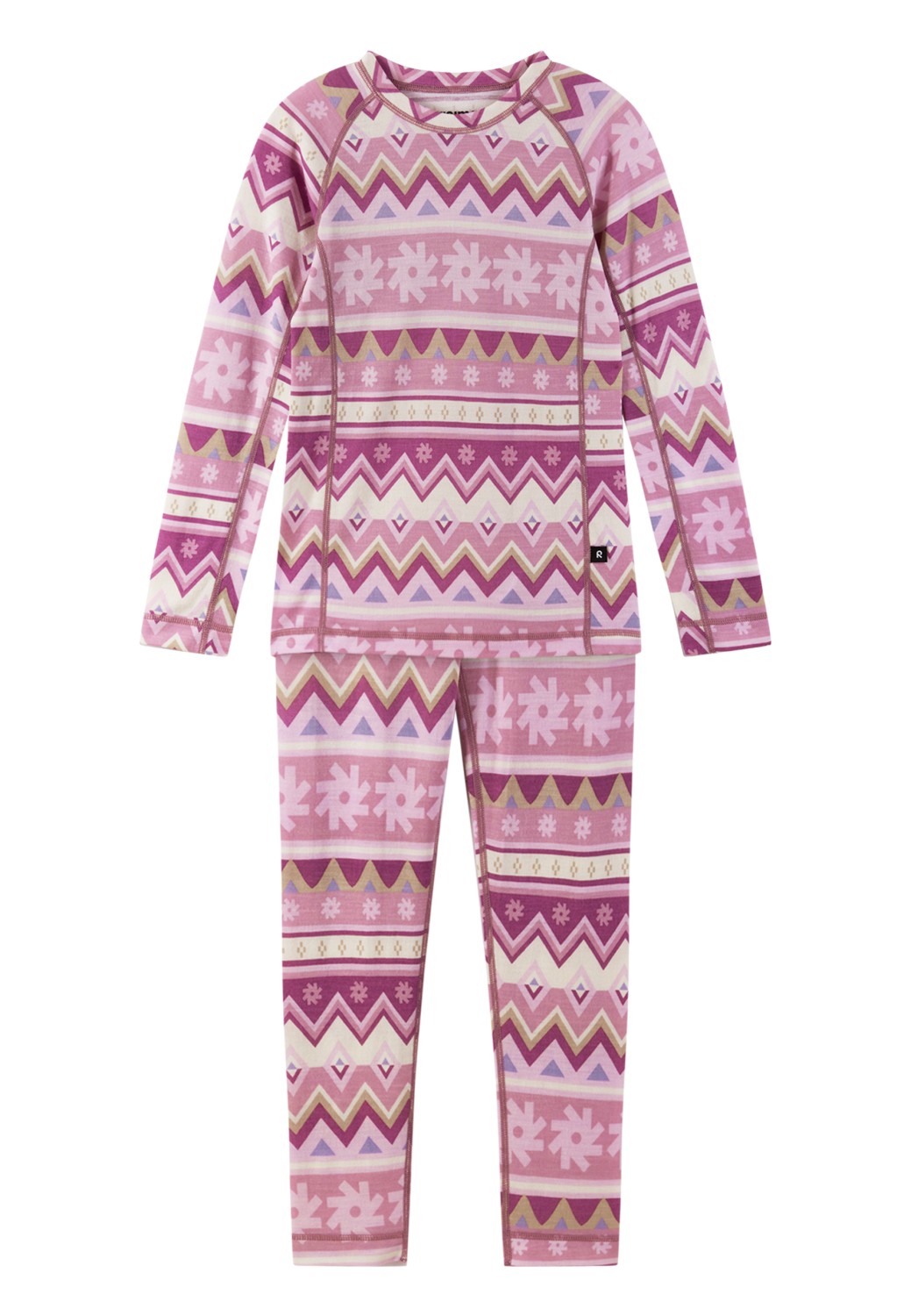 Reima Ullsett TAITOA Merinoull/Lyocell Grey Pink Mønstret