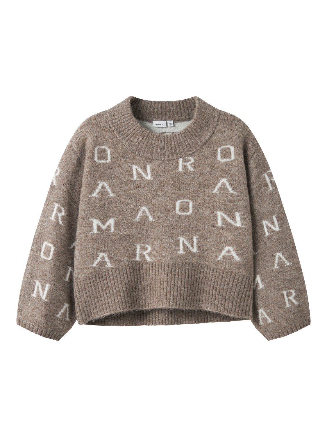 Name It Genser NKFOFLELIA LS OVERSIZE KNIT Stucco