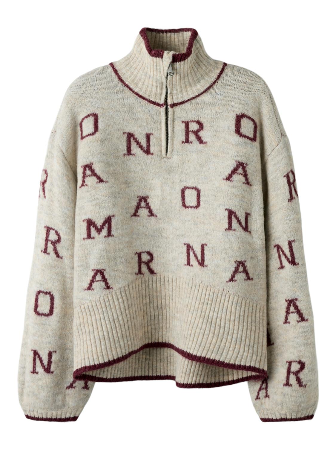 Name It Genser NKFNEIFYA LS OVERSIZE KNIT W ZIP Peyote