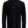 Jack & Jones Skjorte JPRBLUBLAKE PIQUE DETAIL LS SHIRT Black