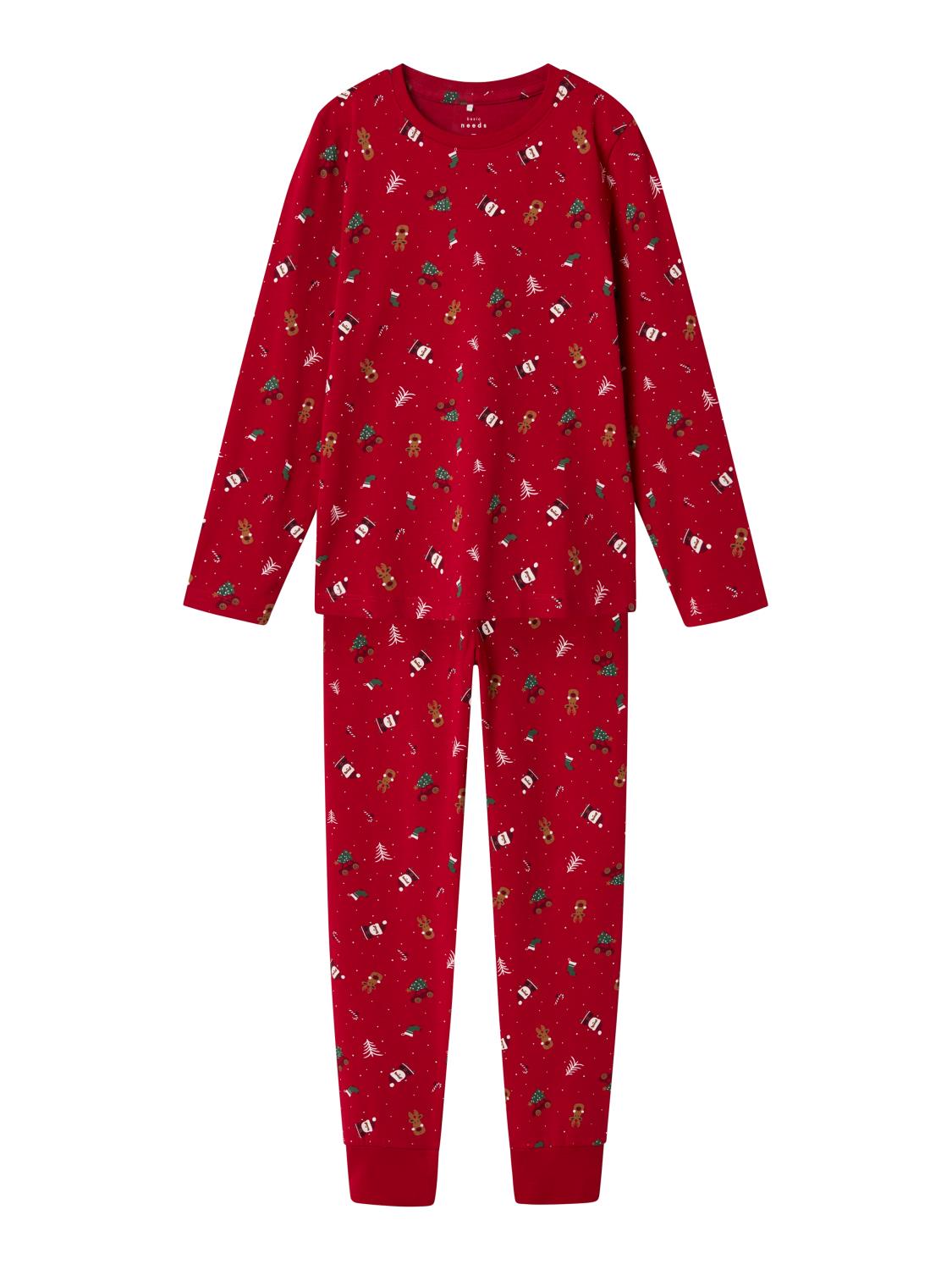 Name It Julepyjamas NKNVISMAS LS NIGHTSET Jester Red Merry Christmas