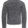 Only Genser KOGPIUMO GLITTER LS O-NECK KNIT Black/Silver Glitter