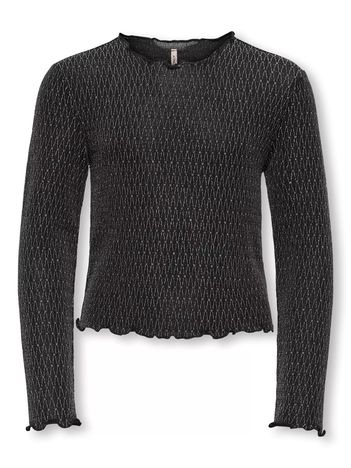 Only Genser KOGQUEEN GLITTER LS TOP Black/Lurex Silver Harlekin