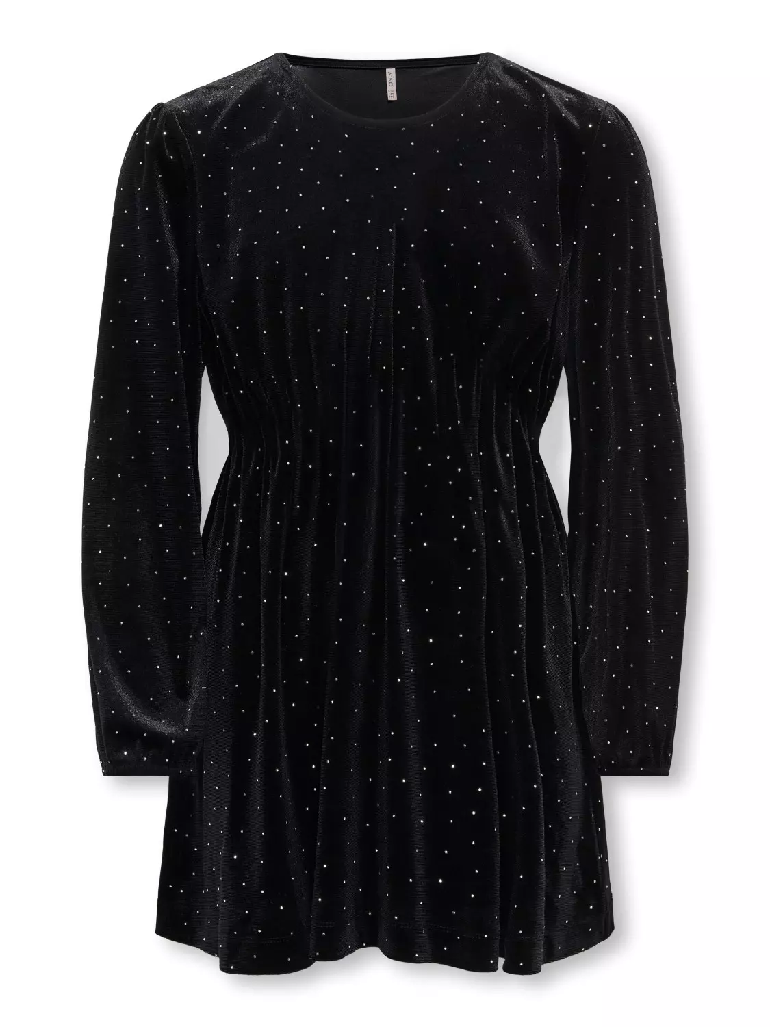 Only Kjole KOGVELLA LS O-NECK VELVET DRESS Black/Studs