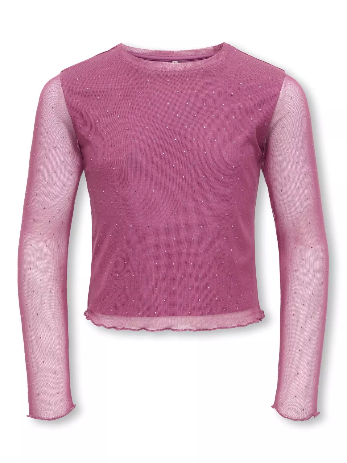 Only Genser KOGJADA LIFE LS RHINESTONE MESH TOP Rose Wine/DTM Rhines