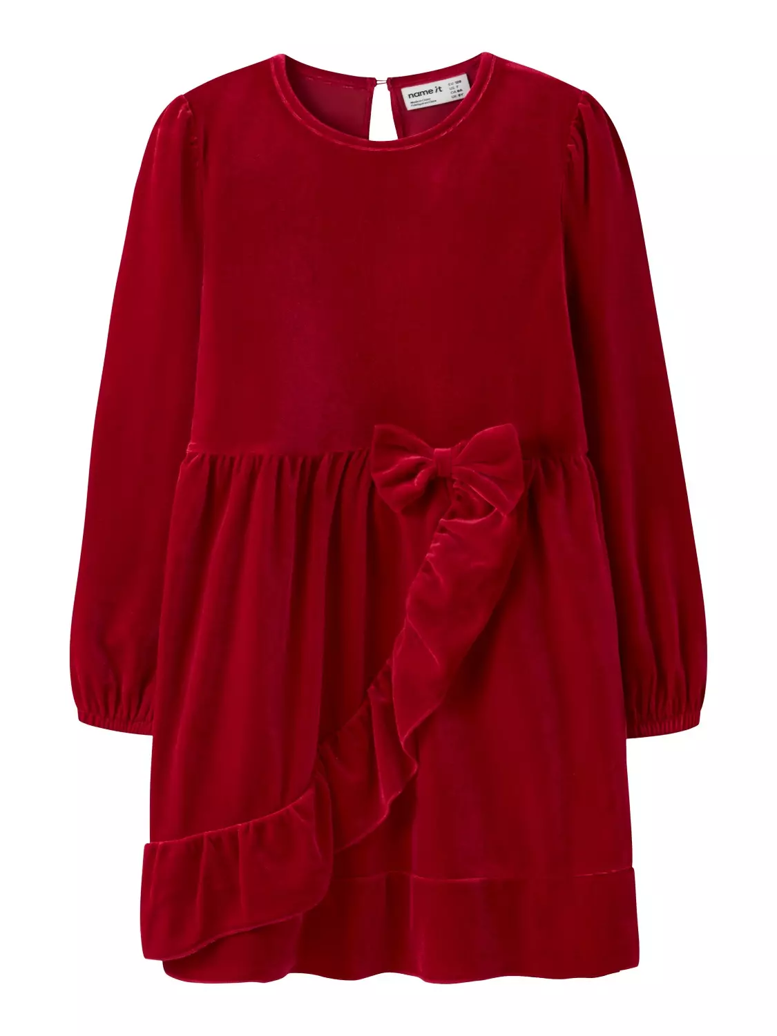 Name It Kjole NKFREVELO VEL LS DRESS Jester Red