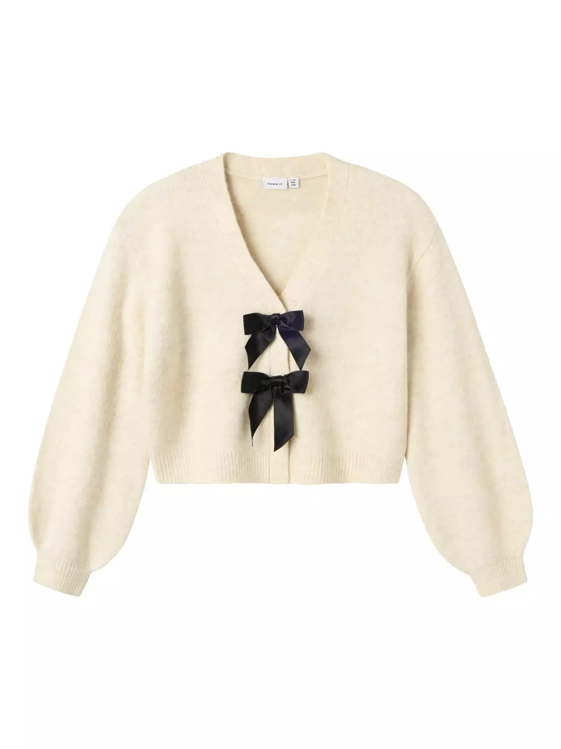 Name It Cardigan NKFRINA LS KNIT Cement/Black Bow