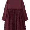 Name It Kjole NMFSYKIA TULLE LS DRESS Burgundy