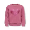 Only Genser KMGBELINDA LIFE LS REG GLITTER BRU SWEAT Rose Wine/Heart Sequins