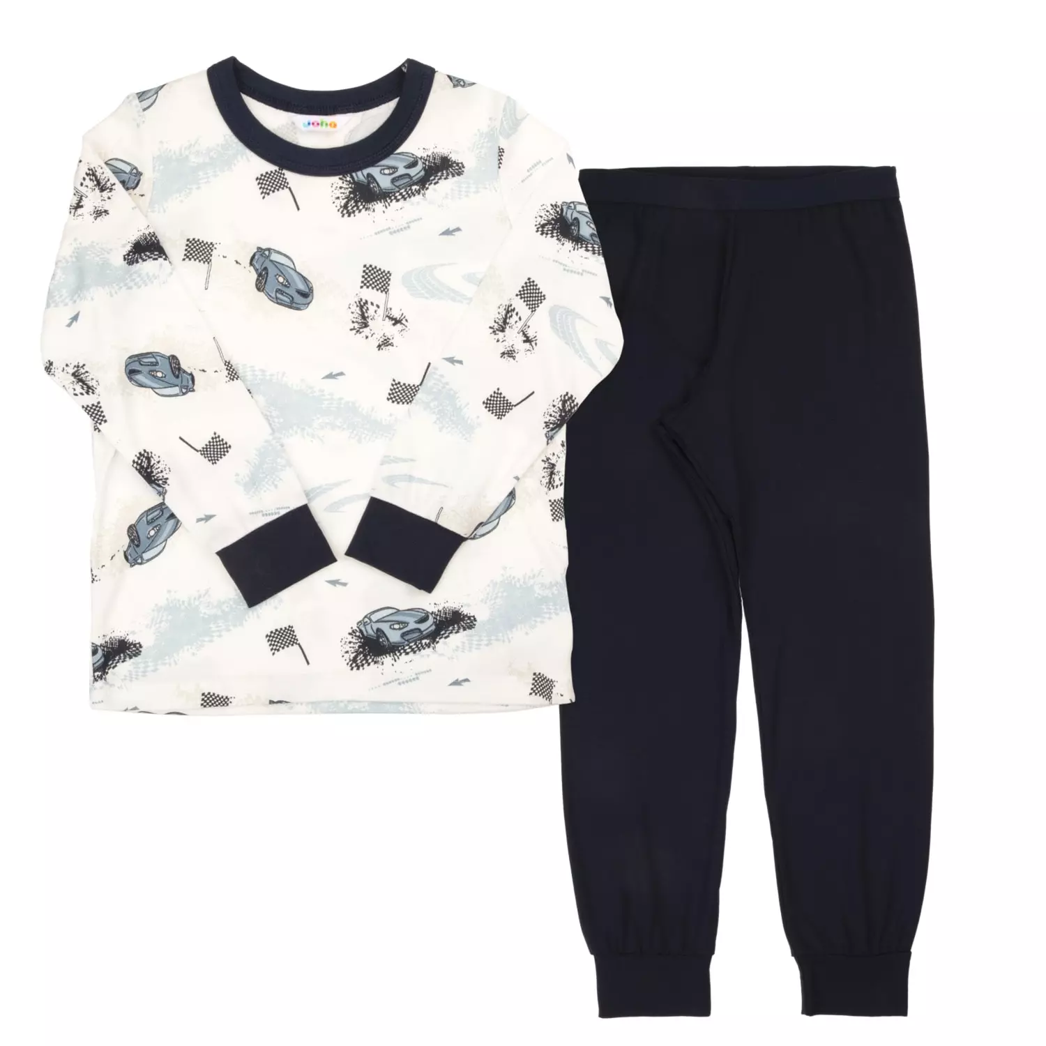 Joha Pyjamas Mini CARS Bambusviskose Off White
