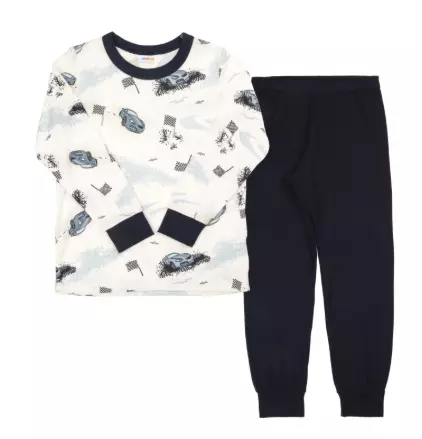Joha Pyjamas Kids CARS Bambusviskose Off White