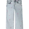 Name It Bukse NMFROSE WIDE EMB JEANS 2633-FR Light Blue Bleached Denim