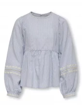 Only Skjorte KOGMONICA ANE LS TOP Cloud Dancer/Blue Ribbo