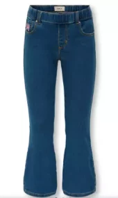 Only Bukse KMGROYAL BOW FLARED ELASTIC JEANS Medium Blue Denim
