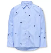 Only Skjorte KOGNEW LINAGRACE LS Moonlight Blue/Stripes/Hearts