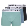 Jack & Jones 3Pk Boxer SENSE TRUNKS Mineral Blue/Blue Mirage/Black