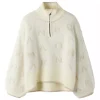 Name It Genser NKFNEIFYA LS OVERSIZE KNIT W ZIP Cloud Dancer