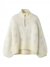 Name It Genser NKFNEIFYA LS OVERSIZE KNIT W ZIP Cloud Dancer