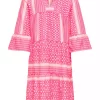 Only Kjole KOGALBERTE 3/4 DRESS Fuchsia Pink/Cloud Dancer