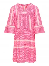 Only Kjole KOGALBERTE 3/4 DRESS Fuchsia Pink/Cloud Dancer